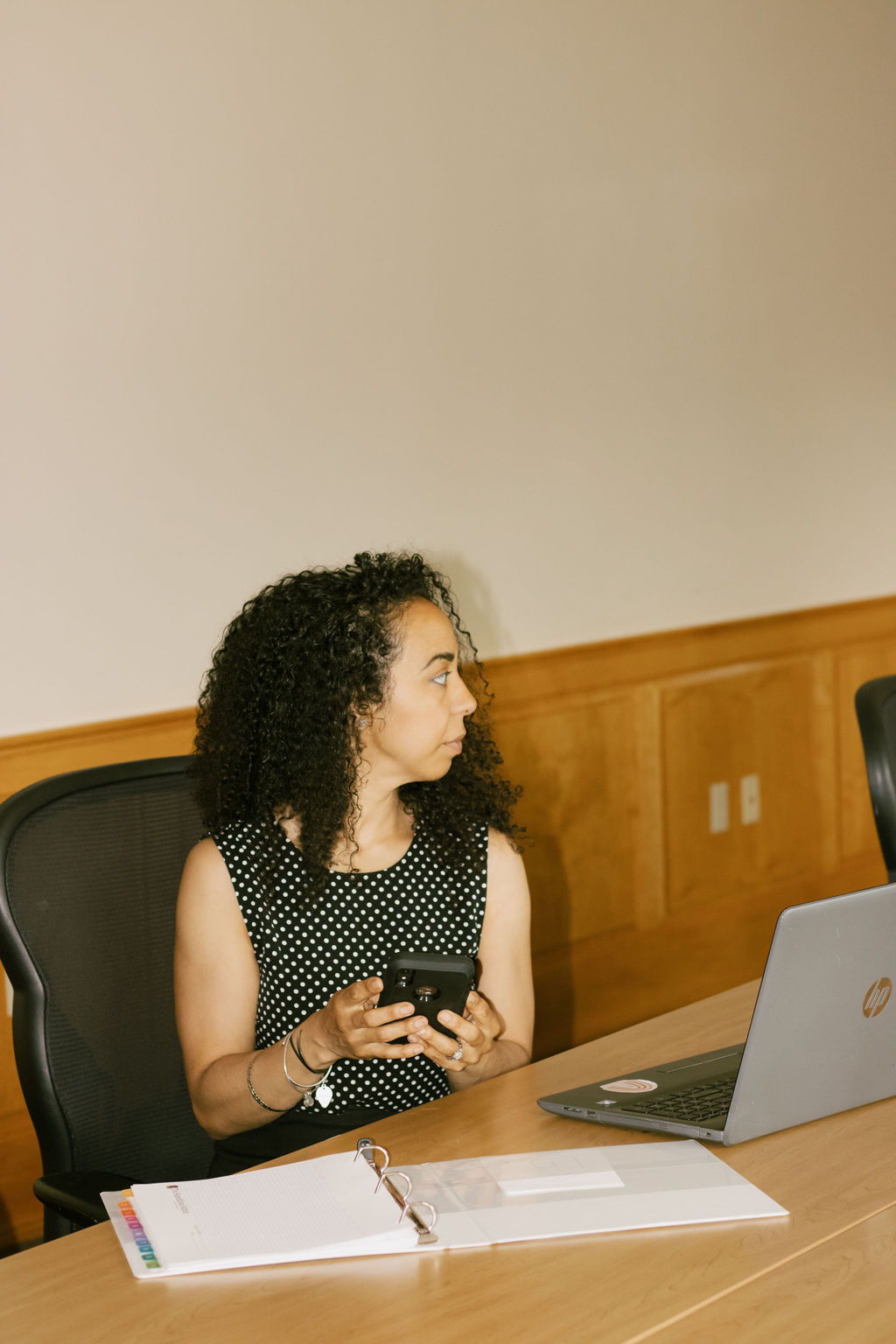 Maria the Leader at her laptop
